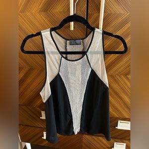 ASTR black and cream mesh tank